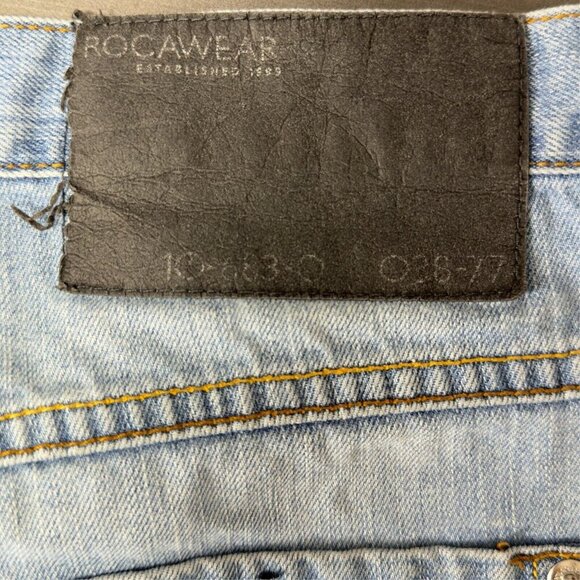 Vintage ROCAWEAR Mens Baggy Original Fit Jeans 38x34 Faded Wash Blue Denim 03877 - Picture 4 of 13